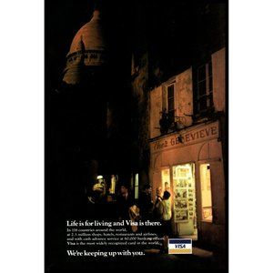 1978 Visa We're Keeping Up With You Vintage Print Ad People In A Store